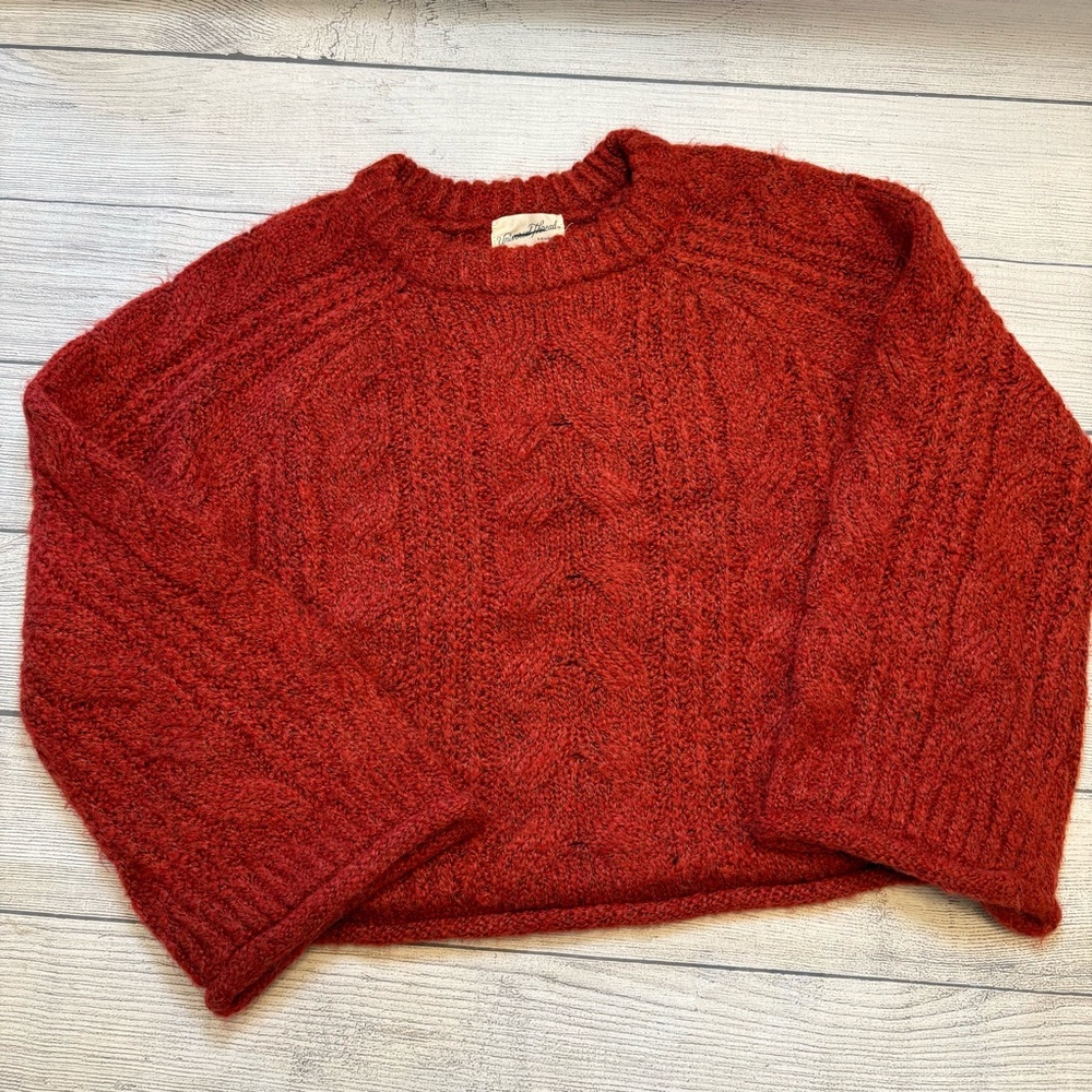 Universal Thread Rust Cable Knit Sweater - image 1